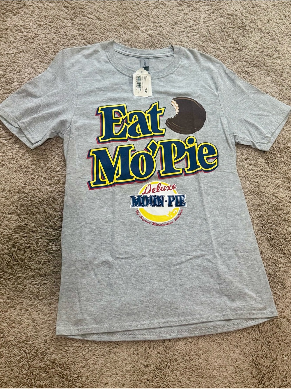 Eat Mo' Pie Moon-Pie Graphic Tee - Light Gray